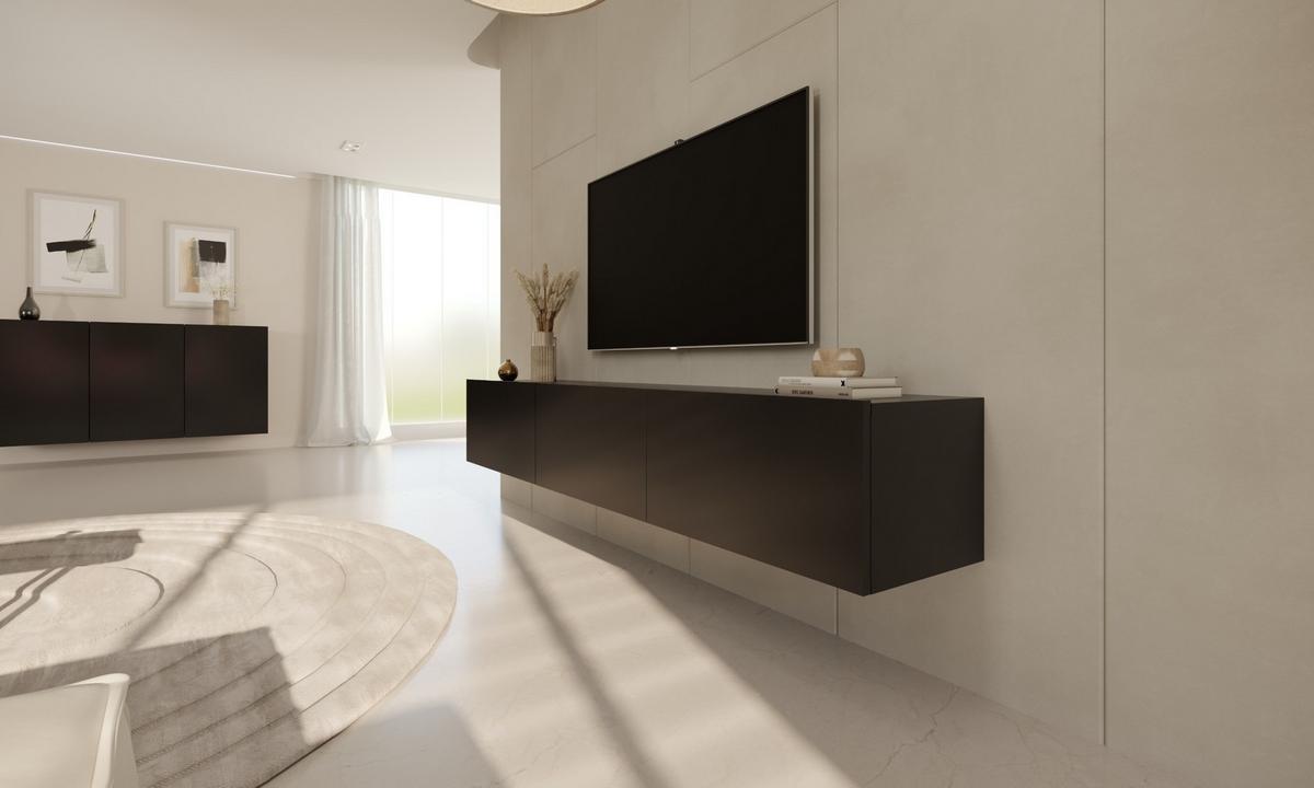 LOWBOARD Dallas 180/29,6/35 cm - Schwarz, Holzwerkstoff (180/30/35cm) - RAUMHIRSCH FURNITURE