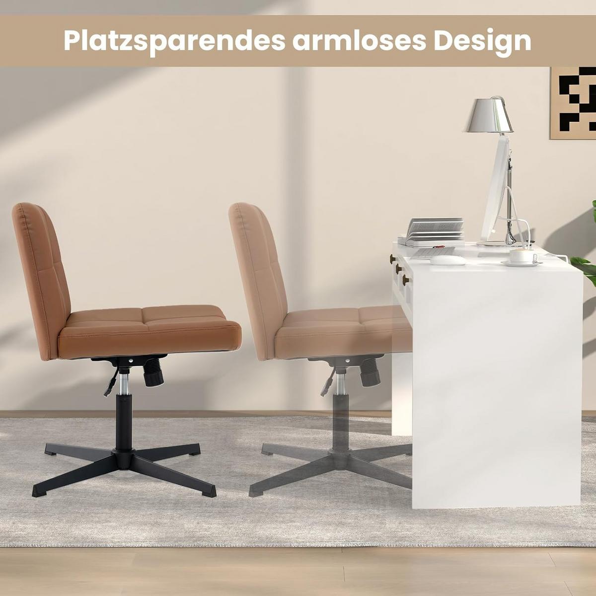 BÜROSTUHL Braun - Braun, Kunststoff (69/89/64cm) - COSTWAY