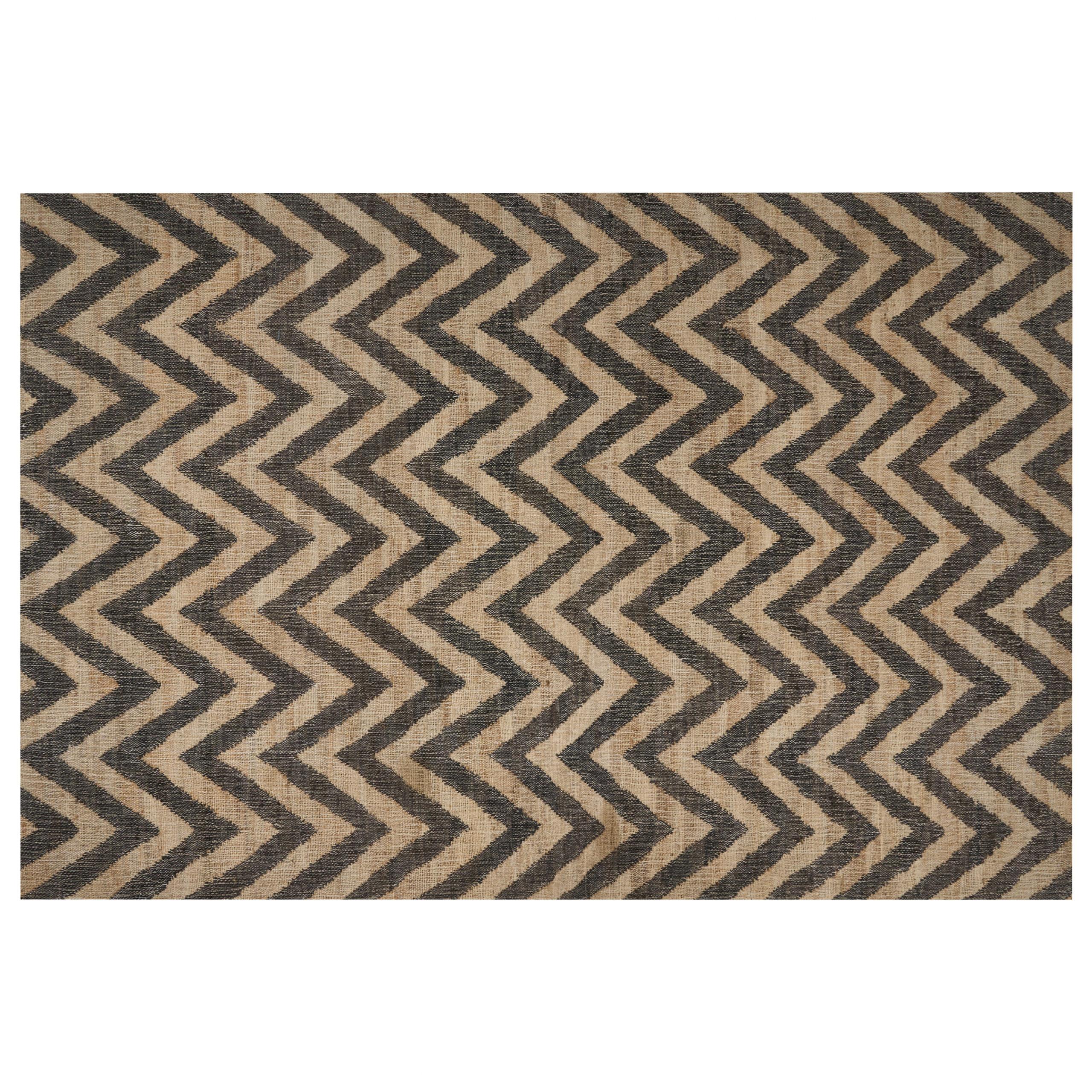 TEPPICH geflochten Beige 200/300 cm Dedepinari - Beige/Schwarz, Naturmaterialien (200/300cm) - Beliani