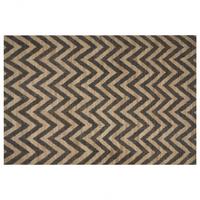 TEPPICH geflochten Beige 200/300 cm Dedepinari - Beige/Schwarz, Naturmaterialien (200/300cm) - Beliani