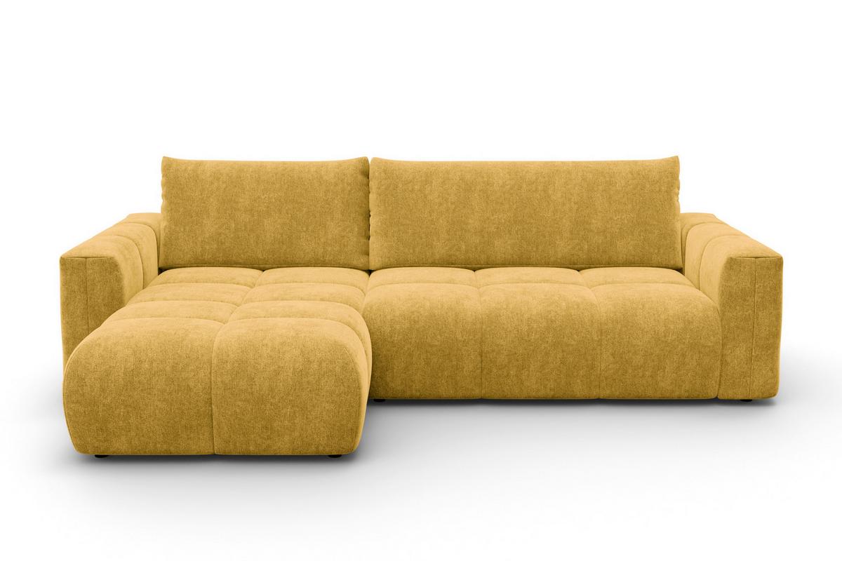 ECKSOFA VERONA 4-Sitzer links, Gelb - Gelb/Schwarz, Holz/Textil (266/173cm) - Courtois Laville