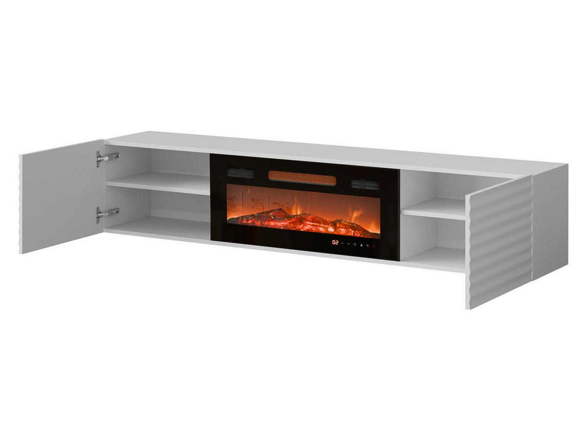 TV-LOWBOARD Tula mit Kamin - Weiß, Holzwerkstoff (183/37/35cm) - MIRJAN24