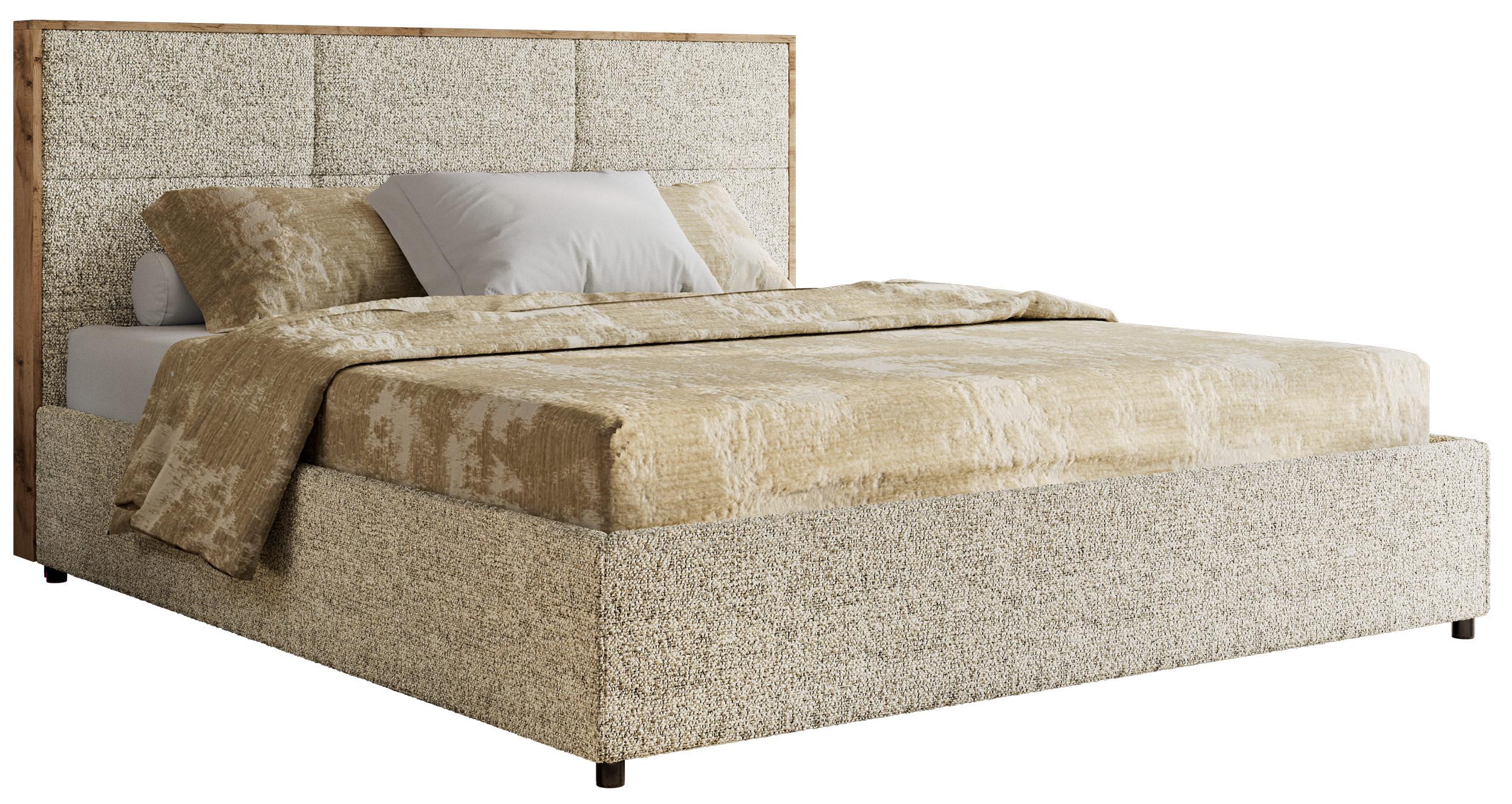 POLSTERBETT LERIO CLASSIC 140/200 - Beige Strukture - Schaum-Matratze - Beige, Textil (140/200cm) - MKS