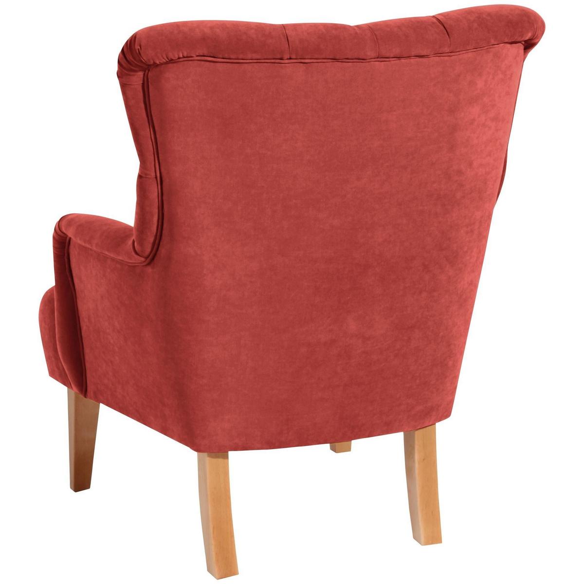 SESSEL Kaiya Bezug Veloursstoff Buche natur / terracotta - Rot, Kunststoff (71/97/82cm) - 58aufmkessel
