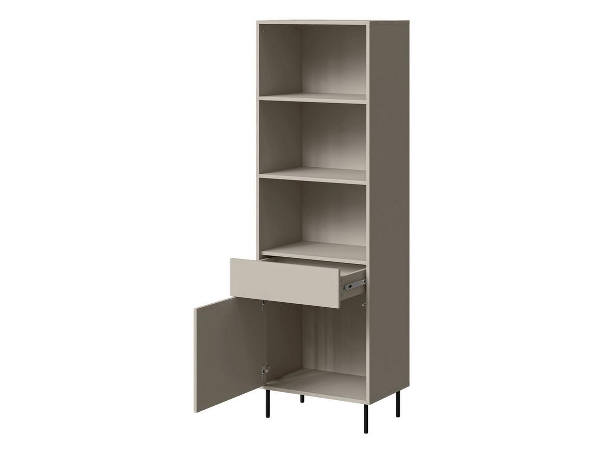 VITRINE Masha 1D1S - Kaschmir/Schwarz, Holzwerkstoff/Metall (60/185/39cm) - MIRJAN24