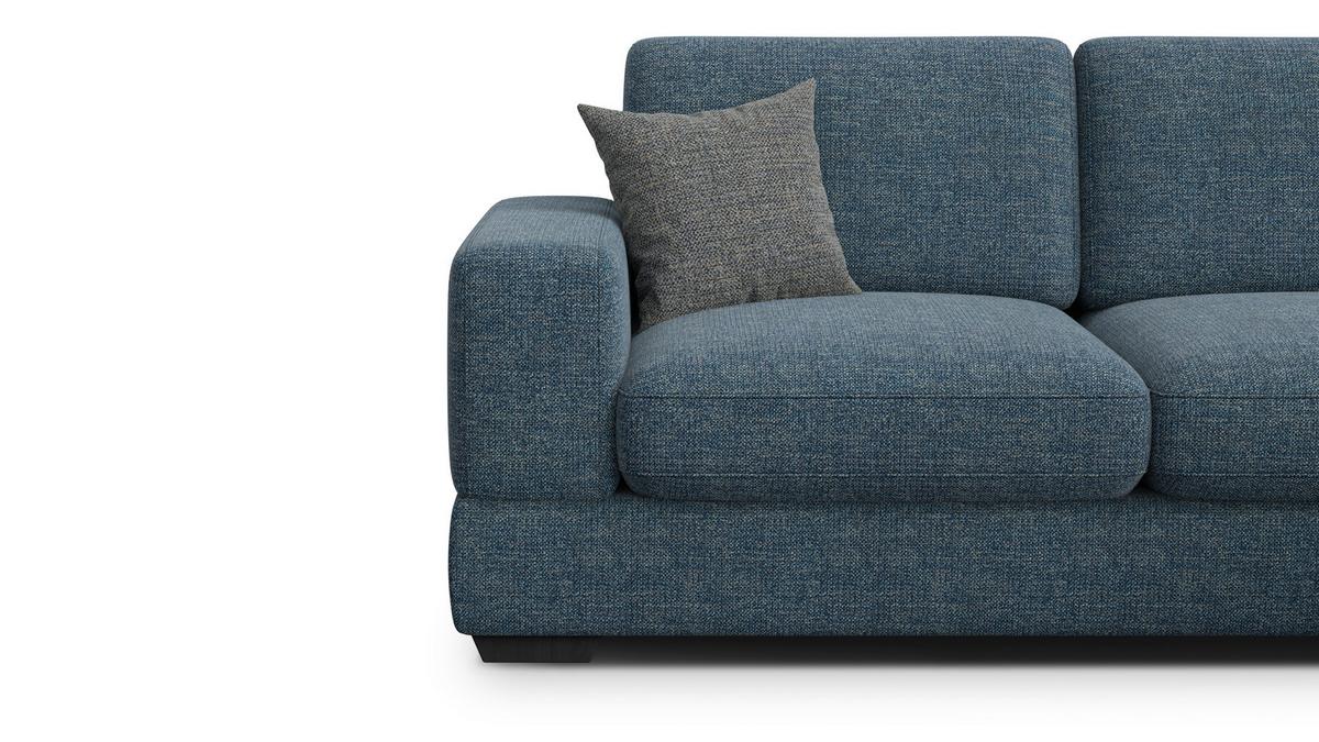 ECKSOFA OTTO 4-Sitzer, marineblau - Blau/Schwarz, Holz/Textil (279/159cm) - Wozimo