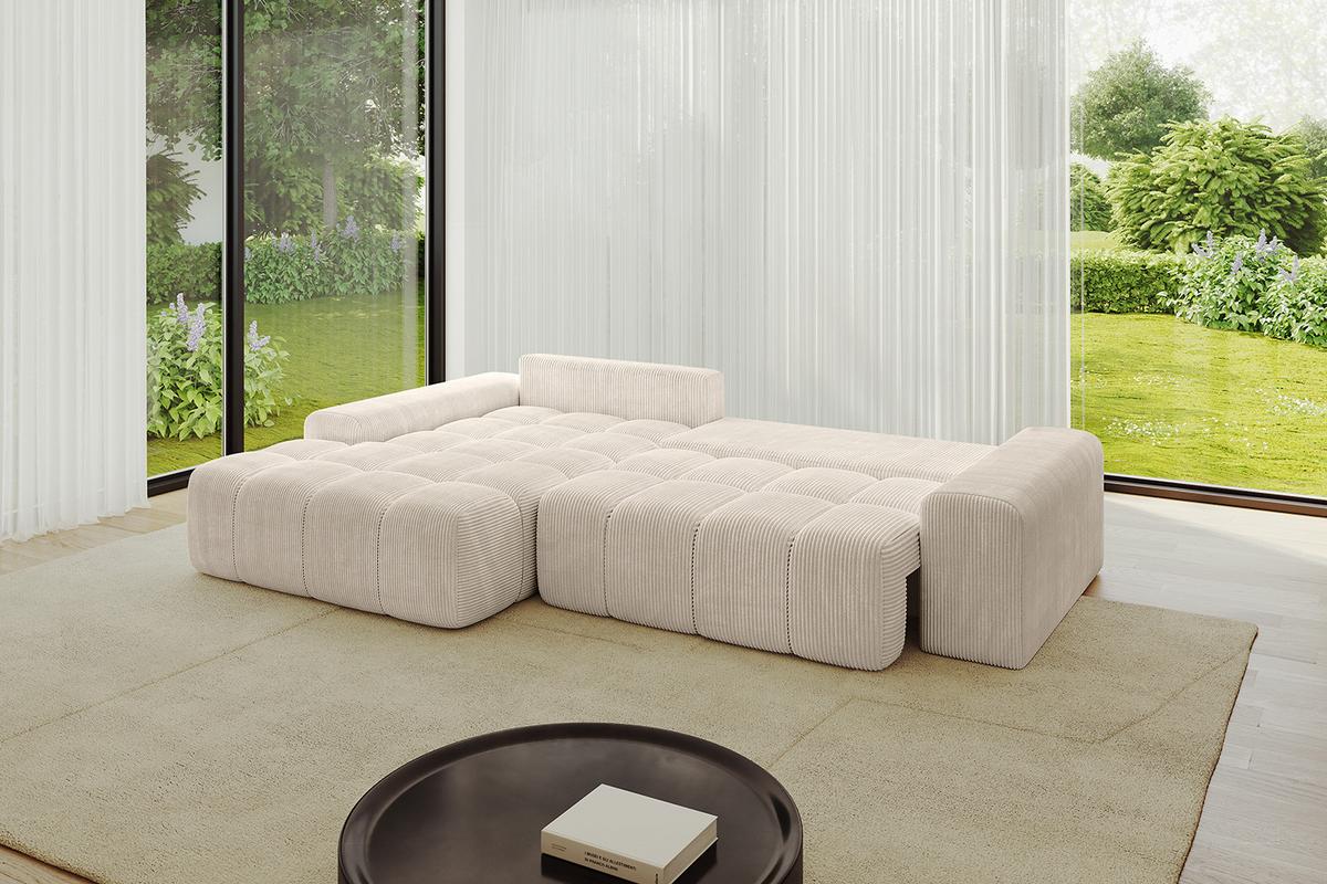 ECKSOFA Ottomane Links ENSI-L - 267x164x69 cm Beige - Beige, Holzwerkstoff/Kunststoff (267/164cm) - ALTDECOR
