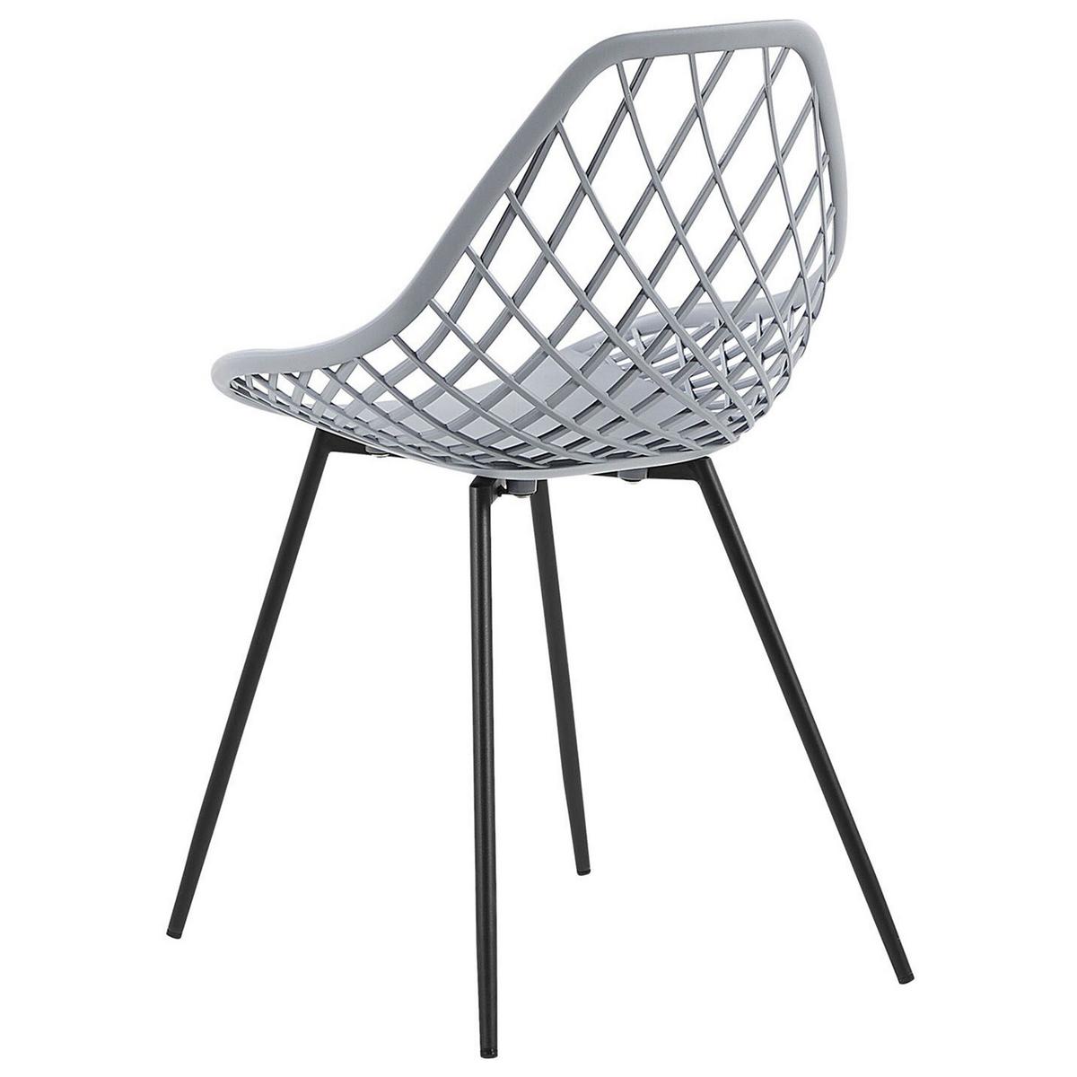 ESSZIMMERSTUHL 2er-Set Kunststoff Grau Canton - Grau, Kunststoff/Metall (46/86/52cm) - Beliani