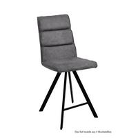 THEKENSTUHL (4er-Set) Delfina 47x109x60 Schwarz/Grau - Schwarz/Grau, Kunststoff (60/109/47cm) - 58aufmkessel