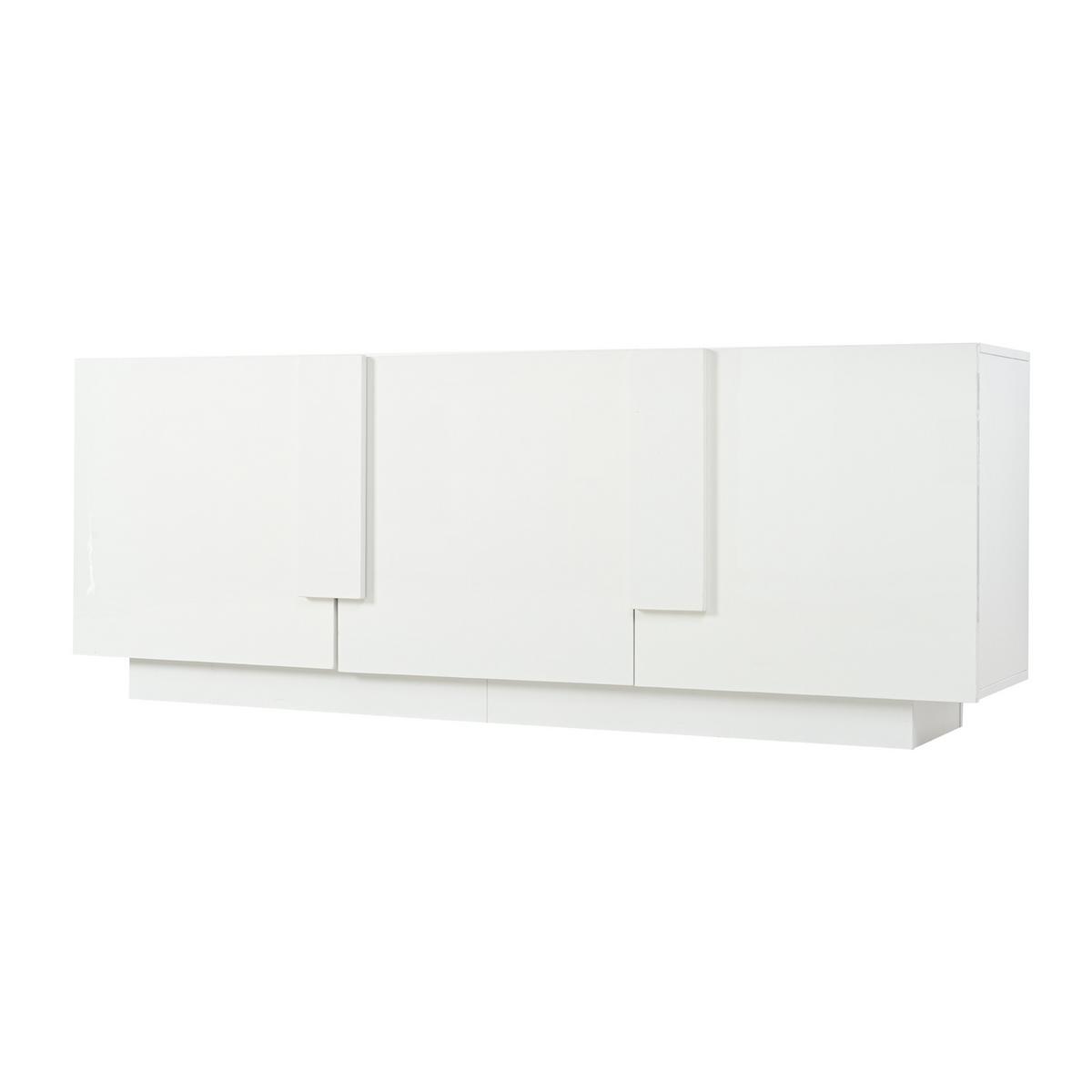 SIDEBOARD 160cm Weiß Hochglanz – Kommode mit 3 Türen & 6 Fächern - Weiß, Holzwerkstoff (35/60/160cm) - Urban Meuble