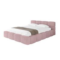 POLSTERBETT mit Bettkasten und Lattenrost, Bett mit Kopfteil, Boxbett ohne Matratze, Doppelbett mit Stauraum - NATA-v1 200x200 Rosa - Rosa, Holzwerkstoff/Textil (200/200cm) - ALTDECOR