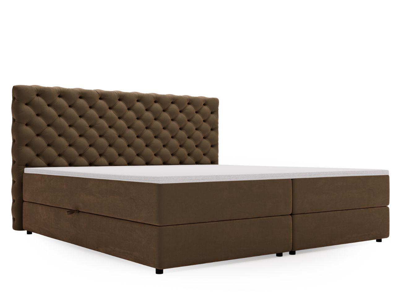 BOXBETT Bergamo 200x200 Braun - Schwarz/Braun, Holz/Textil (200/200cm) - Graingold