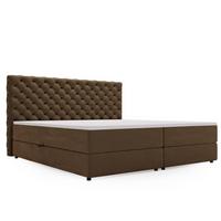 BOXBETT Bergamo 200x200 Braun - Schwarz/Braun, Holz/Textil (200/200cm) - Graingold