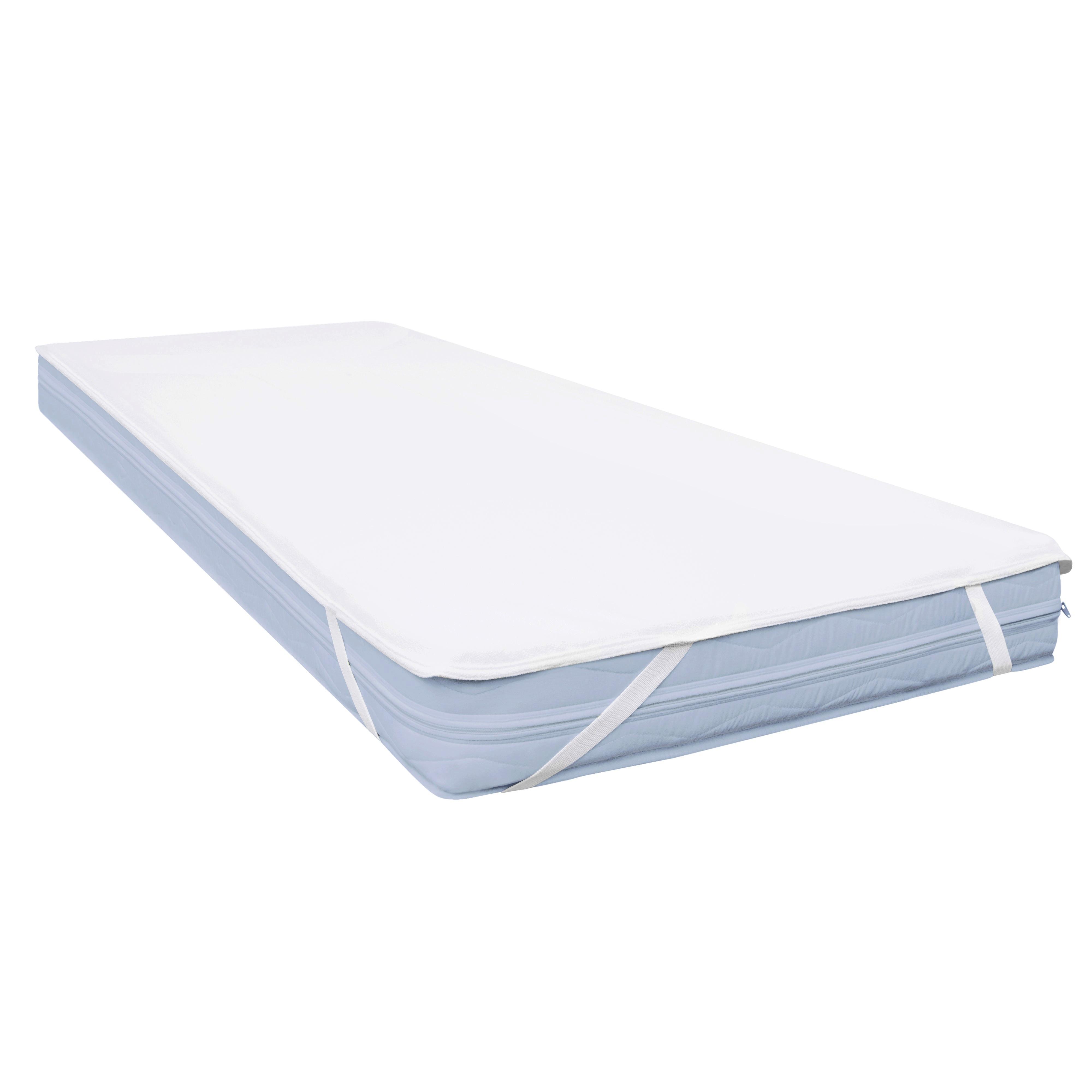 MATRATZENSCHONER wasserdicht 70x140 cm – atmungsaktive Matratzenschutz Auflage mit 4 Eckgummis, waschbarer Nässeschutz - Weiß, Textil (70/140cm) - Mister Sandman