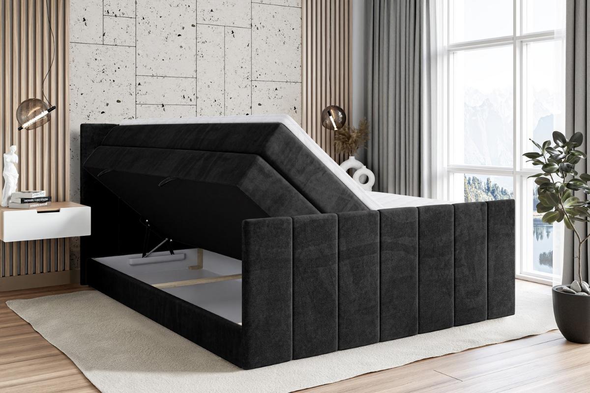 BOXSPRINGBETT MOETI-Z KING - 140x200 - H3/H4 - Schwarz - Schwarz, Holzwerkstoff (140/200cm) - ALTDECOR