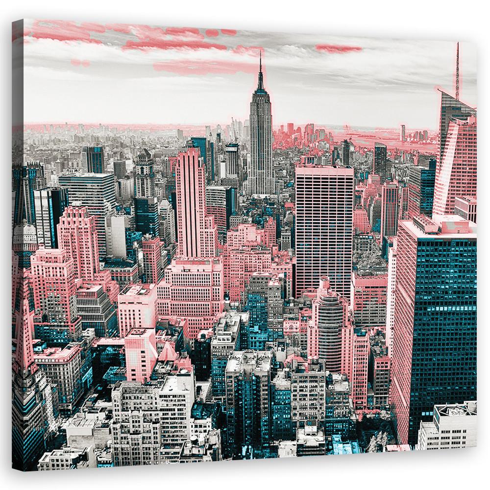 WANDBILD städte und architektur rosa - Pink, Textil (30/30cm) - Feeby