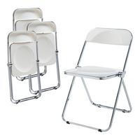 KLAPPSTUHL-SET Pornainen 4 TLG. - Weiß, Kunststoff/Metall (46/74/47cm) - [en.casa]