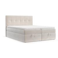 BOXBETT Tivra 200/200 cm Creme im Paros Stoff - Creme/Schwarz, Holz/Holzwerkstoff (200/200cm) - AltaBeds