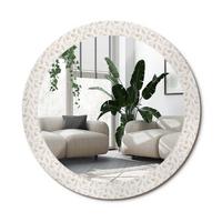 SPIEGEL Rund Ø 80 cm mit Aufdruck - Creme, Glas (80/80/0.4cm) - Wallfluent
