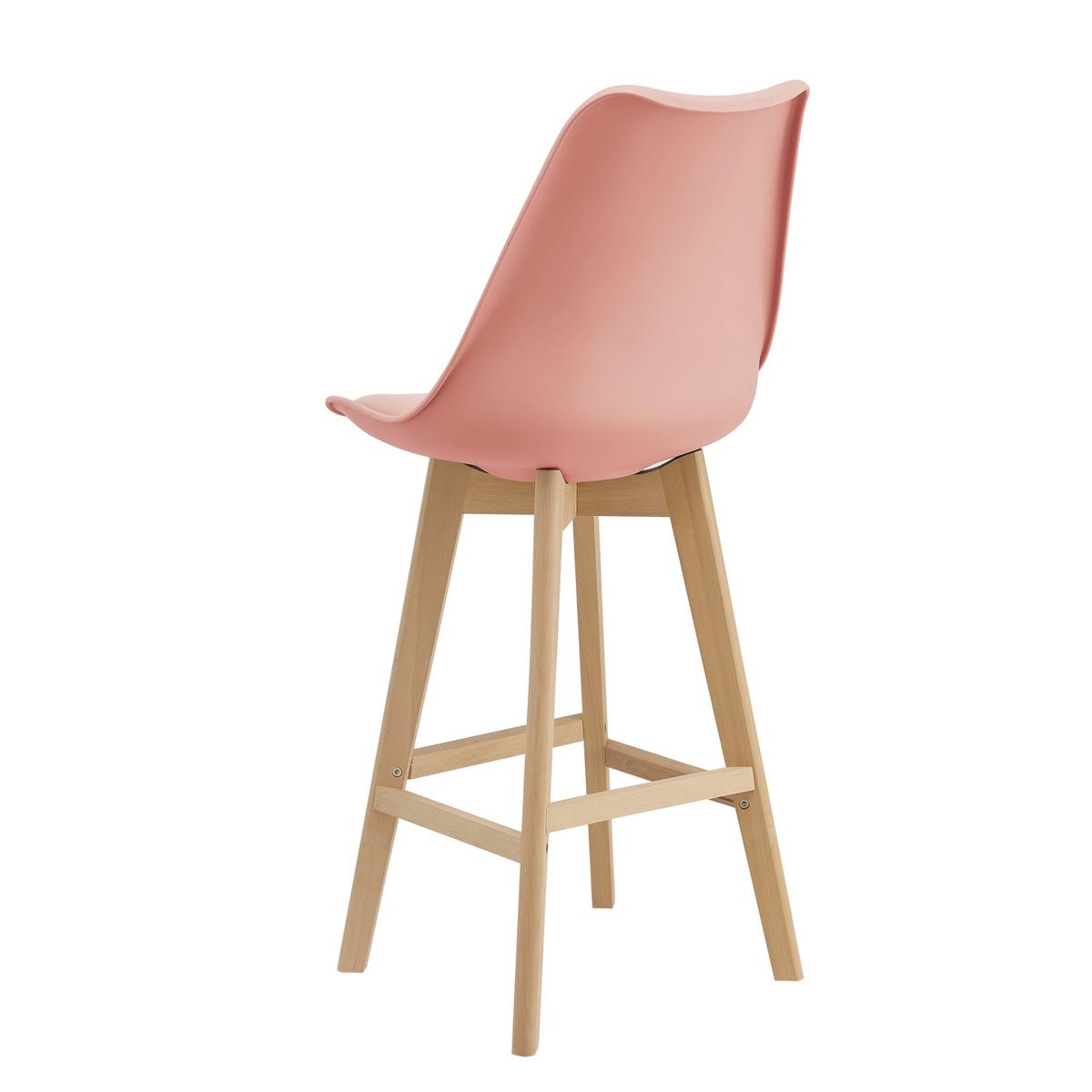 BARSTUHL Lublin 2er-Set - Rosa, Holz (48/105/58cm) - [en.casa]