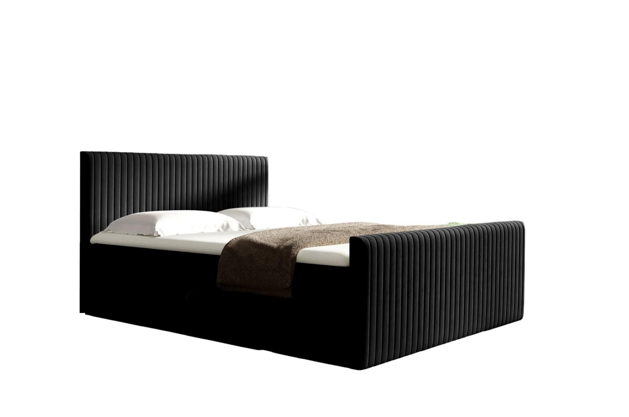 BOXBETT Adrien In Fresh - Schwarz, Holzwerkstoff/Textil (200/200cm) - Fun Möbel