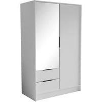 DREHTÜRENSCHRANK Niko 100/51/200 cm weiß - Schwarz/Weiß, Holzwerkstoff (100/200/51cm) - Beautysofa