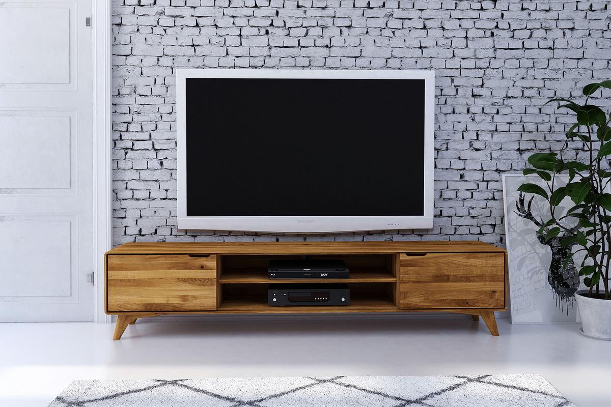 GREG HIFI-SCHRANK Wildeiche - Wildeiche, Holz (220/48/40cm) - byoak