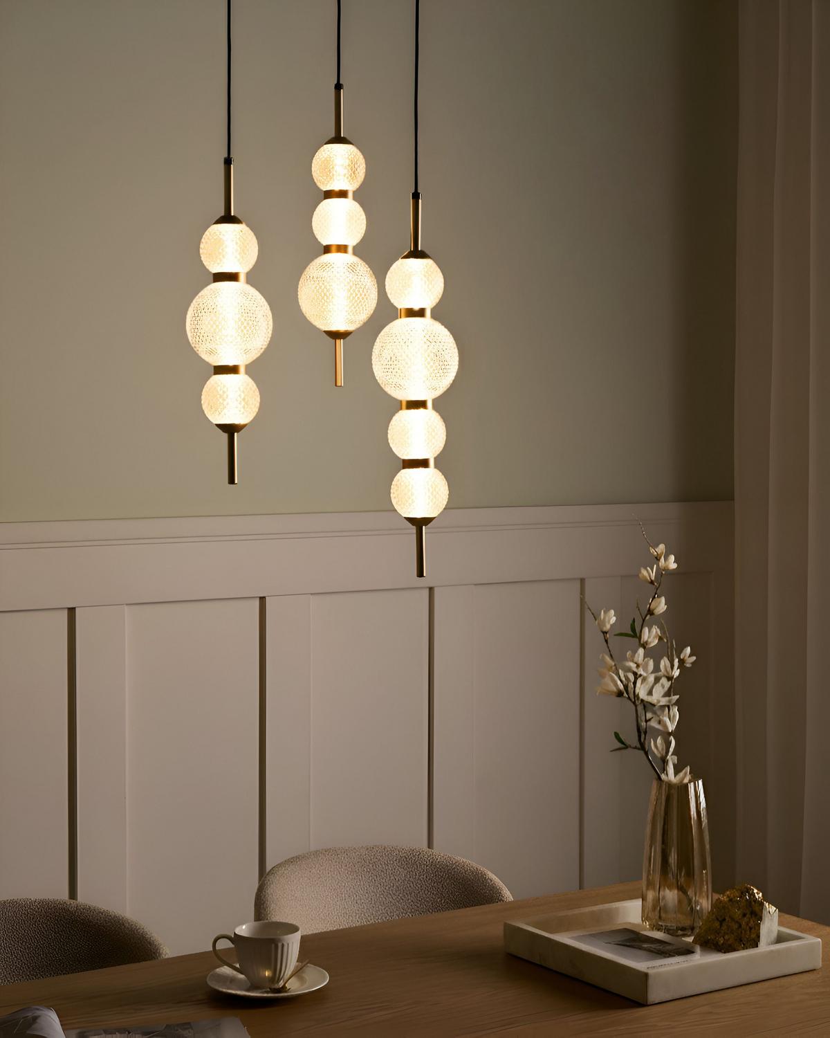 HÄNGELEUCHTE Gold Aras - Transparent/Goldfarben, Glas (30/30/130cm) - Beliani