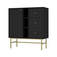 KOMMODE TORINO 100/108/41 cm mit 3 Schubladen 1 Türen Graphitfarben - Graphitfarben, Holzwerkstoff (100/108/41cm) - MASSENO