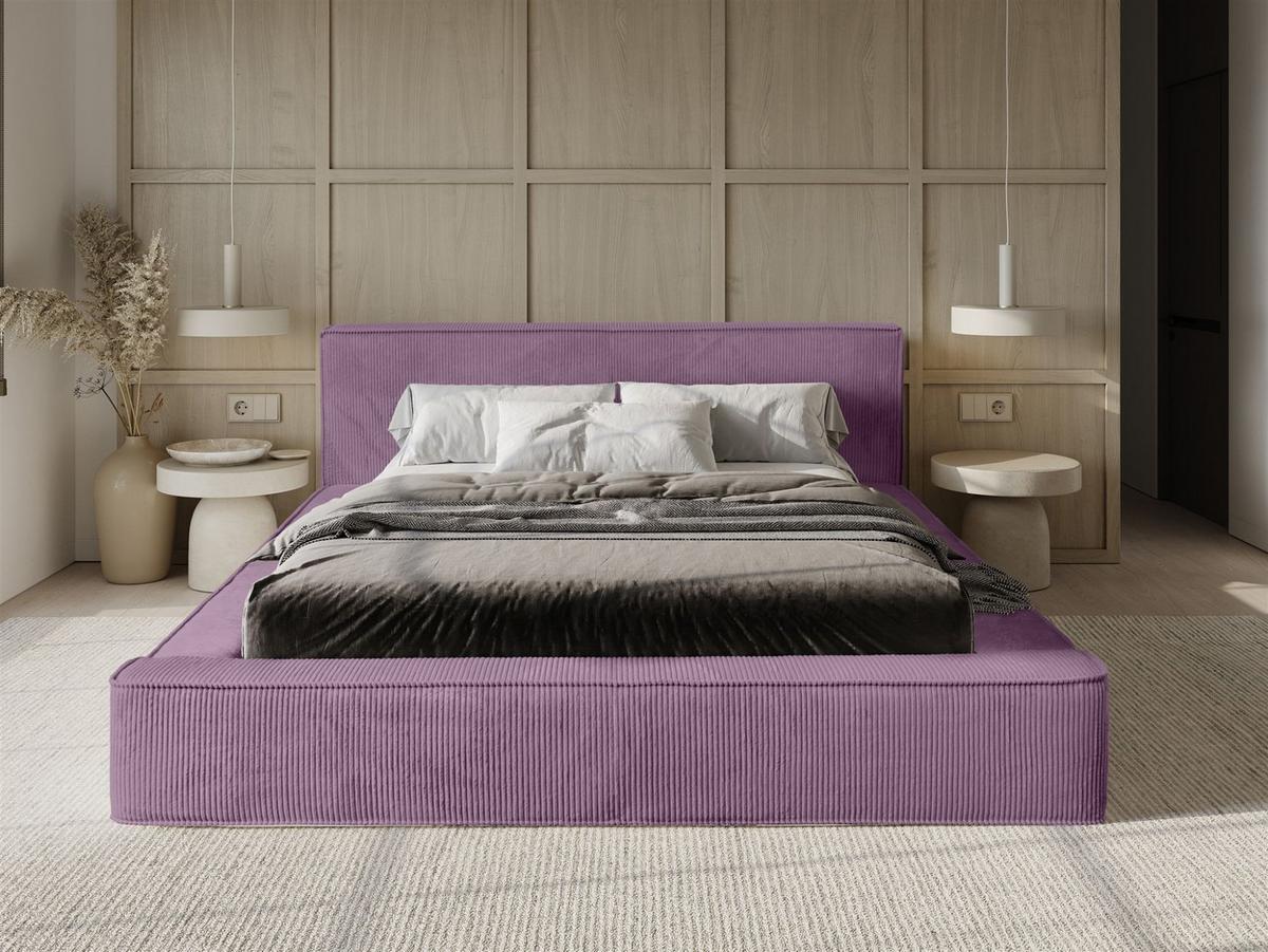 POLSTERBETT Modesto In Lincoln - Flieder, Holzwerkstoff/Textil (140/200cm) - Fun Möbel