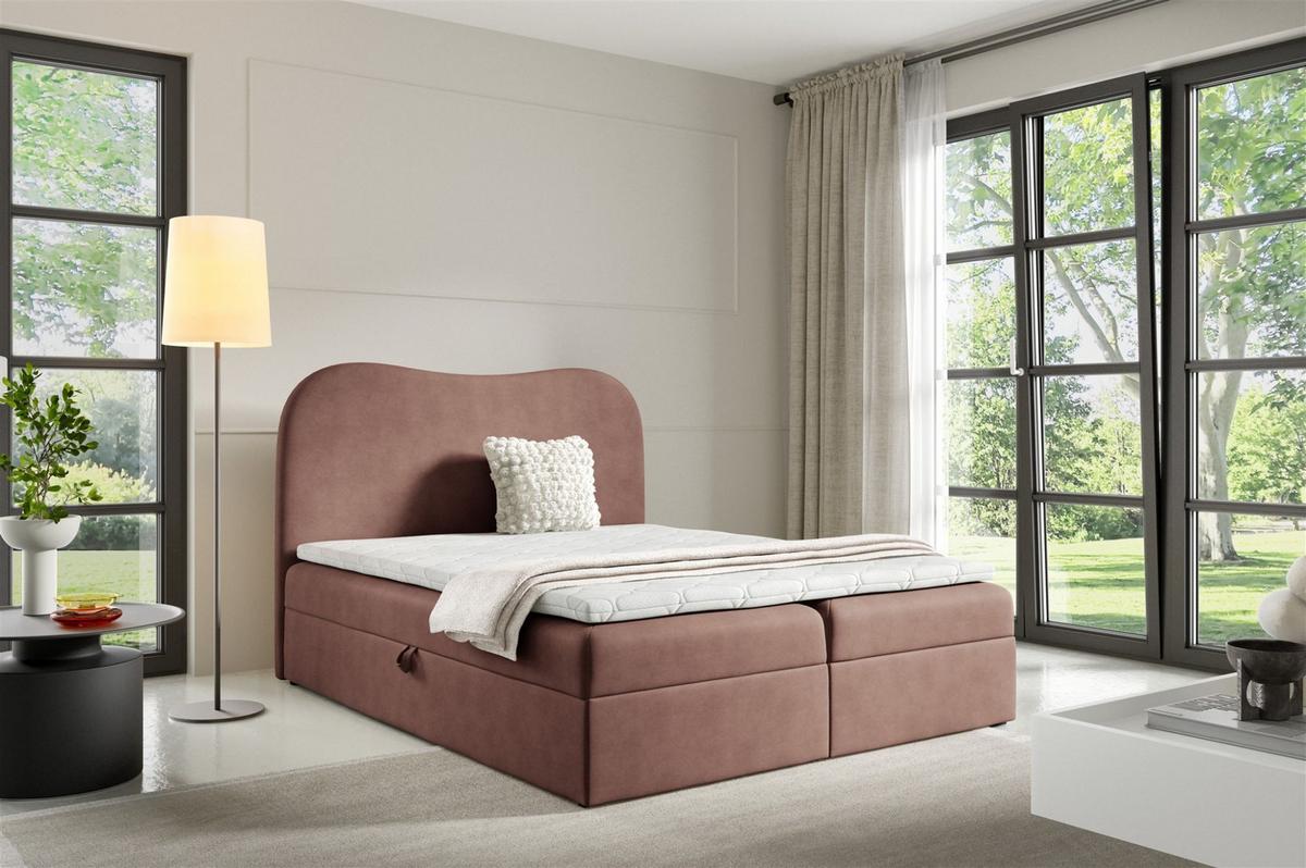 BOXBETT Darlin - Rosa, Holzwerkstoff/Textil (180/200cm) - Fun Möbel