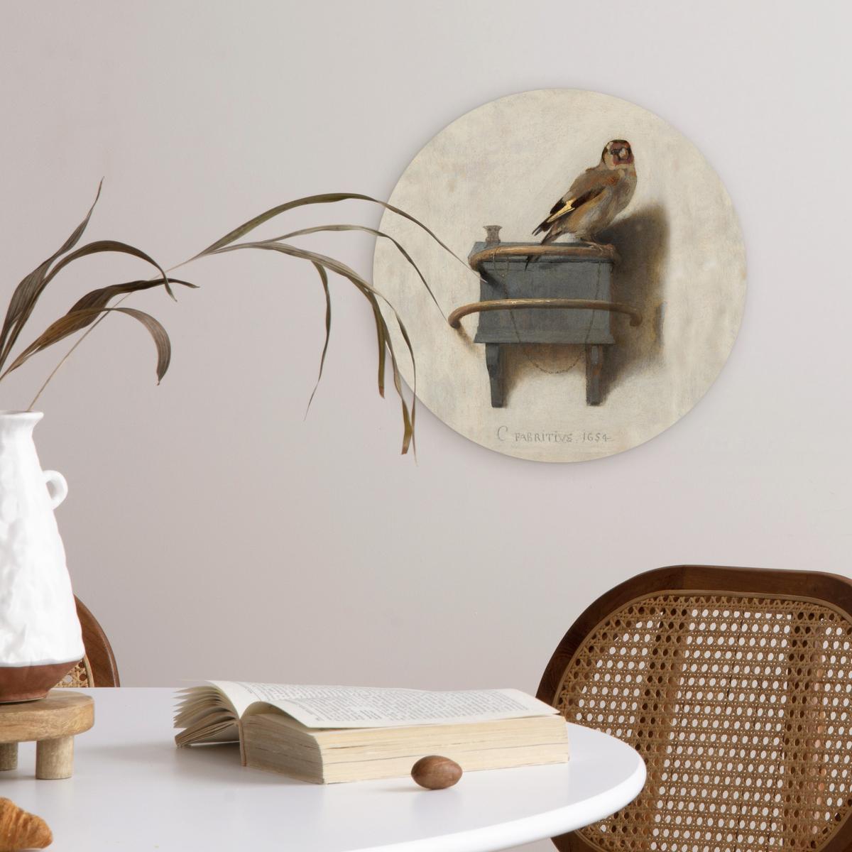 WANDBILD Stieglitz - Alter Meister - Carel Fabritius Deko Wohnzimmer 30x30 cm - Grau, Kunststoff (30/30cm) - MuchoWow