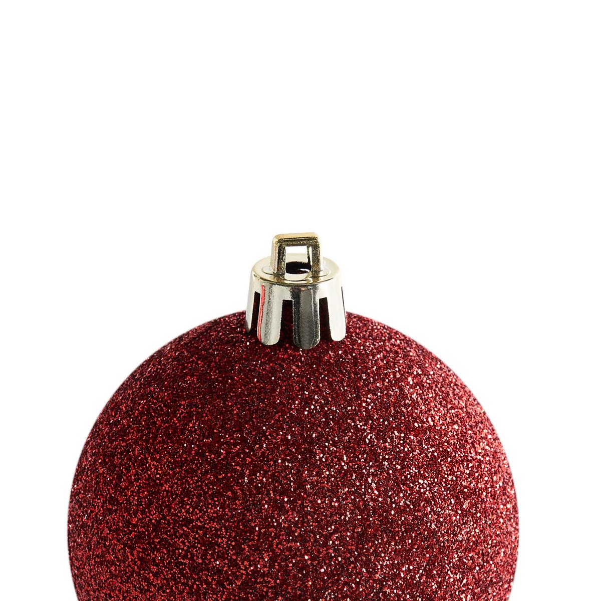 WEIHNACHTSKUGEL 60er Set Rot Tyin - Rot, Kunststoff (6/7/6cm) - Beliani