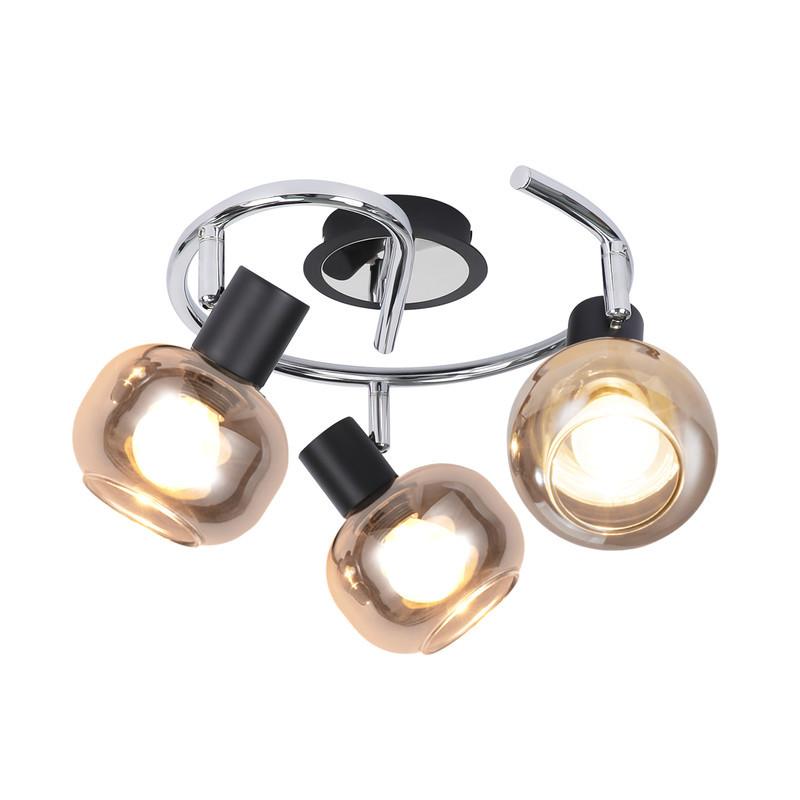 DECKENSTRAHLER Lecompte 3-flammig 36/16/9.8cm - Dunkelgrau, Metall (36/16/9.8cm) - Nettlife