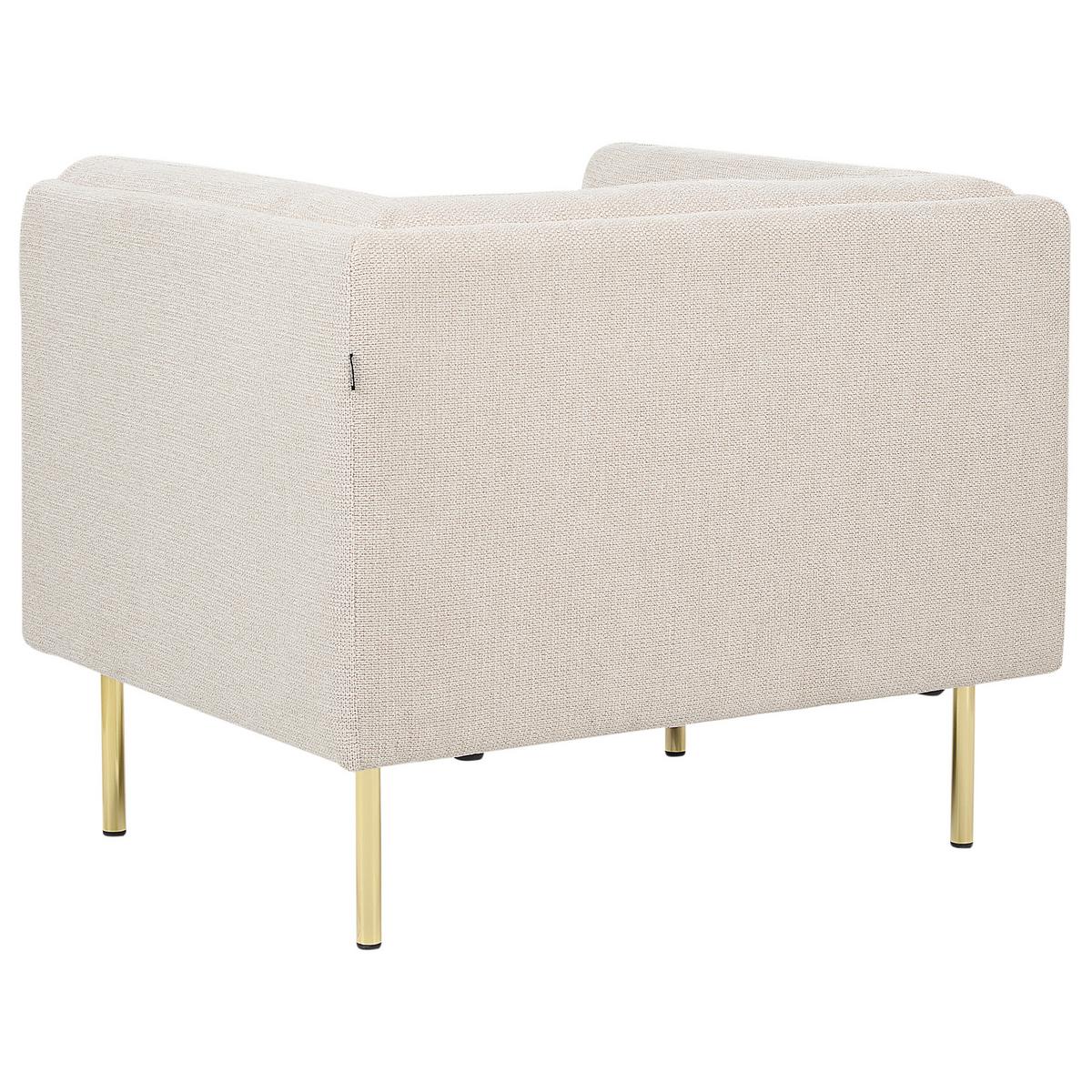SESSEL Beige Moen - Beige/Goldfarben, Textil (87/72/75cm) - Beliani