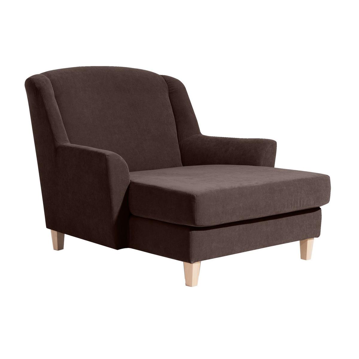 SESSEL XXL Karil Bezug Veloursstoff Buche natur / braun - Braun, Kunststoff (136/107/142cm) - 58aufmkessel