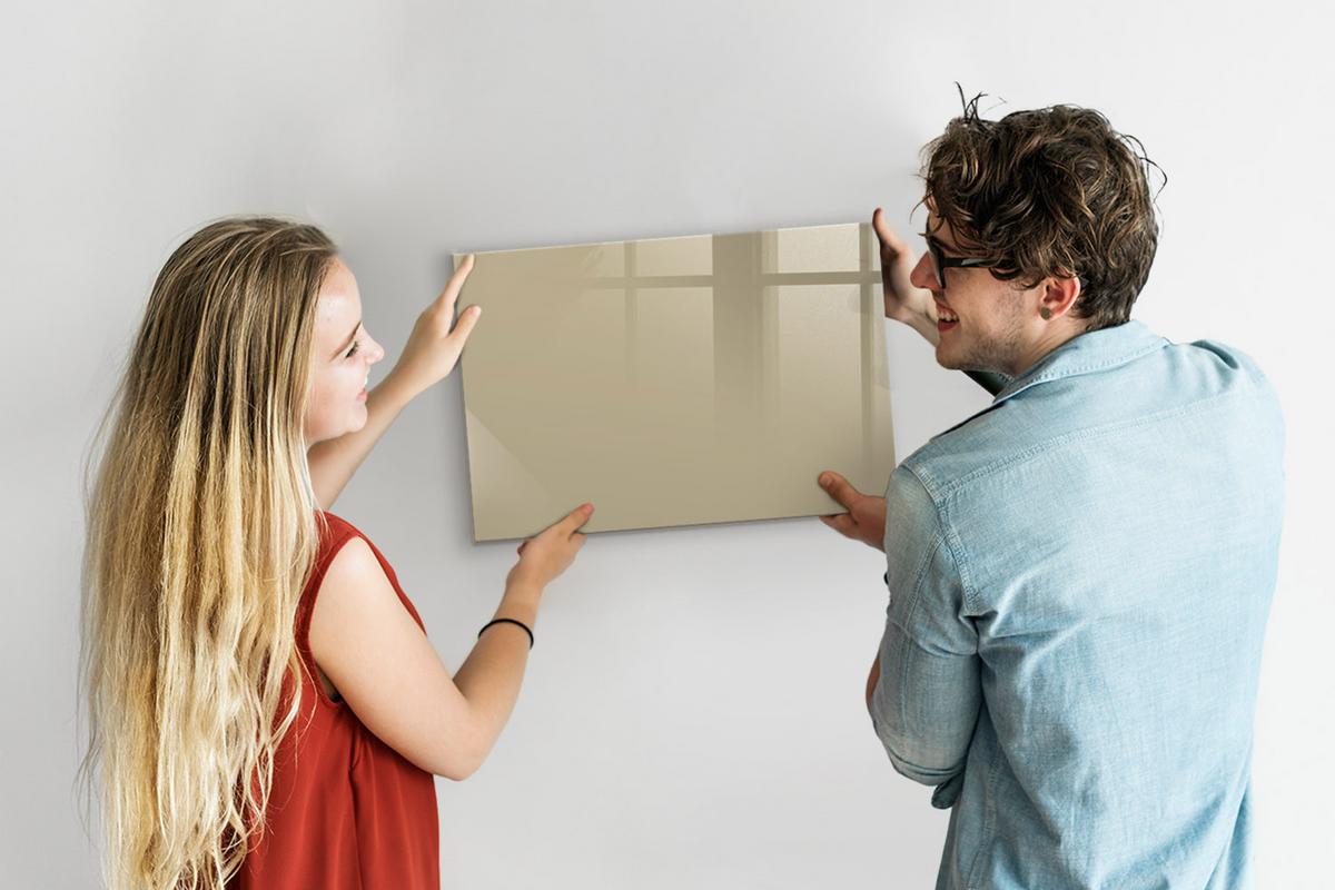 MAGNETTAFEL 60x40 Beige schwarzer Marker - Sandfarben, Glas (60/0.4/40cm) - TULUP