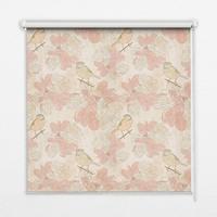 INNENROLLO - Fensterrollo - Rollo - 100x140 cm - Vögel zwischen den Blumen - Pink, Kunststoff (100/140/0.5cm) - TULUP