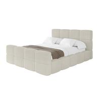 POLSTERBETT mit Bettkasten und Lattenrost, Bett mit Matratze H3/H4, Kopfteil, Boxbett, Doppelbett mit Stauraum - NATA-Z 120x200 Creme - Ecru, Holzwerkstoff/Textil (120/200cm) - ALTDECOR