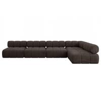 ECKSOFA modulares Sofa Samaro-L3 - 380x190x70 cm Braun Velours - Braun, Holzwerkstoff/Textil (380/190cm) - ALTDECOR