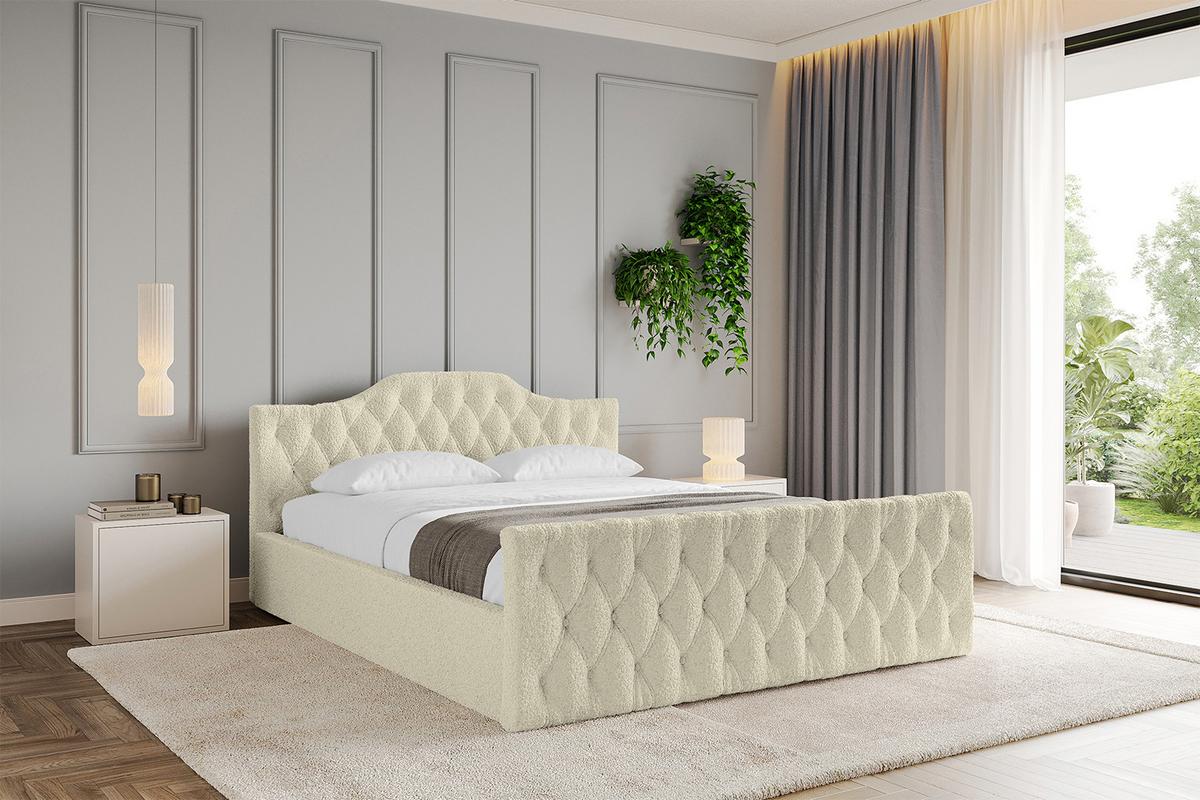 POLSTERBETT mit Bettkasten, Fußteil und Lattenrost, Boxbett mit Matratze H3/H4 - FALIO-Z-V1 120x200 Beige - Taupe, Holzwerkstoff/Textil (120/200cm) - ALTDECOR