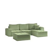 ECKSOFA Sande In Alpine - Hellgrün, Holzwerkstoff/Textil (292/192cm) - Fun Möbel