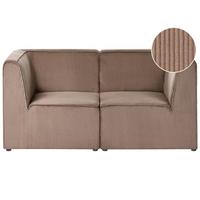 MODULSOFA 2-Sitzer Sandbeige Cord Lemvig - Sandfarben/Beige, Textil (166/78/83cm) - Beliani