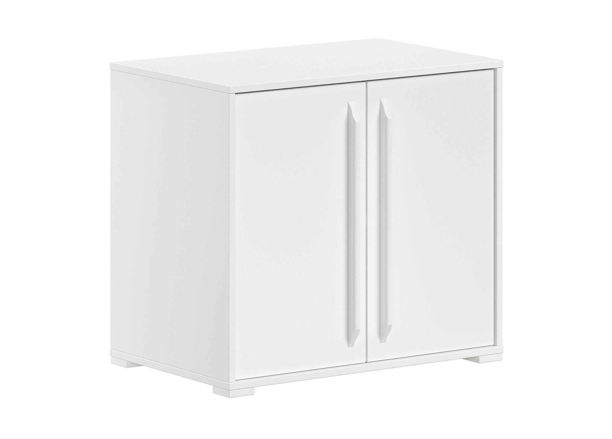 KOMMODE Keelia Weiß Melamin 2 Türen Stauraum - Weiß, Kunststoff (68/62/43cm) - 58aufmkessel