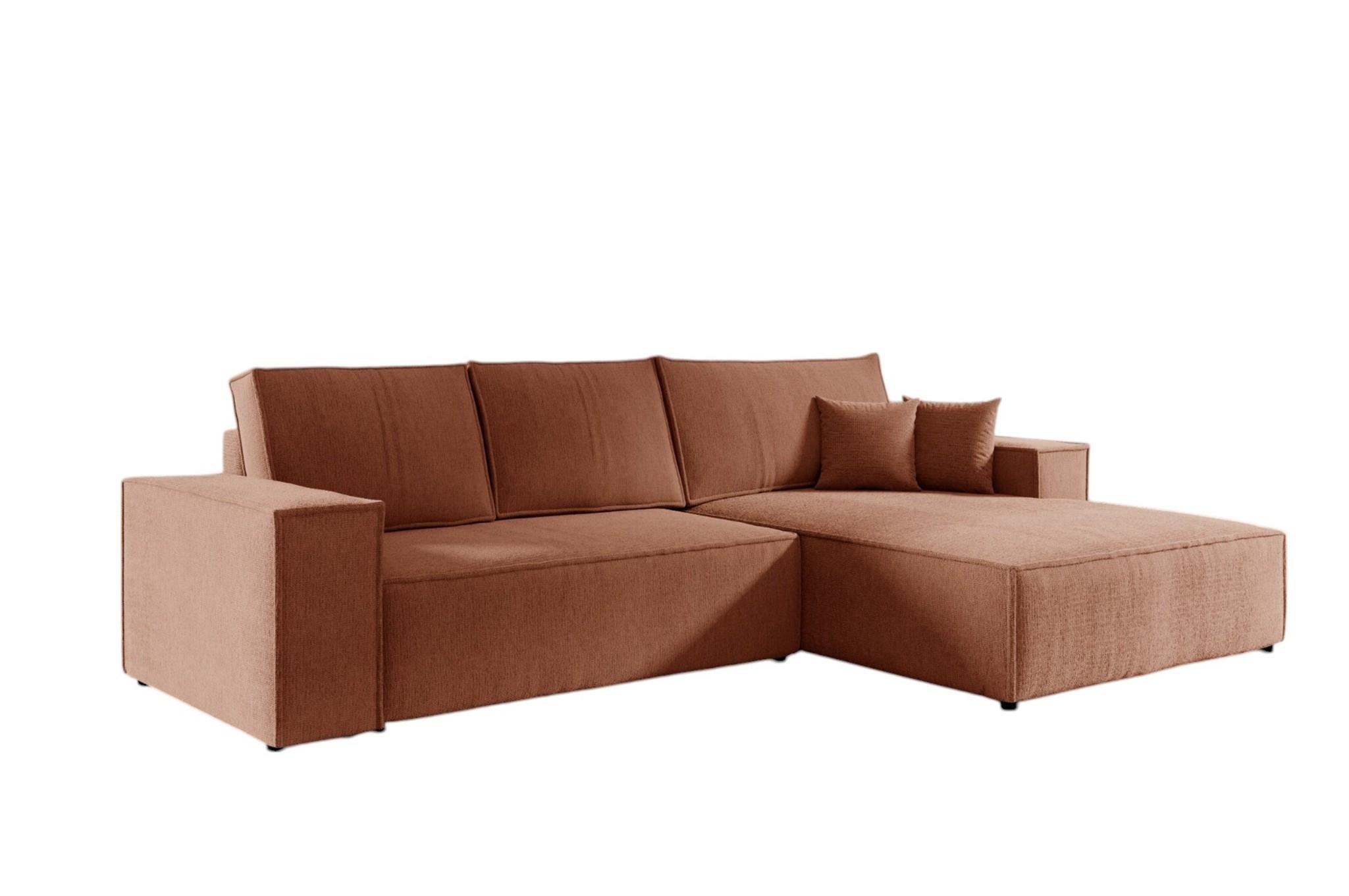 ECKSOFA Corunia In Aragon - Orange, Holzwerkstoff/Textil (294/185cm) - Fun Möbel