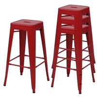 BARHOCKER METALL Rot 4er-Set - Rot, Metall (43/77/43cm) - MCW