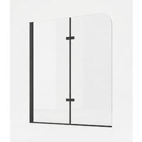 BADEWANNE Austin 2 Teile cm Schwarz - 120 x 140 cm - Schwarz, Glas (120/140cm) - Badplaats