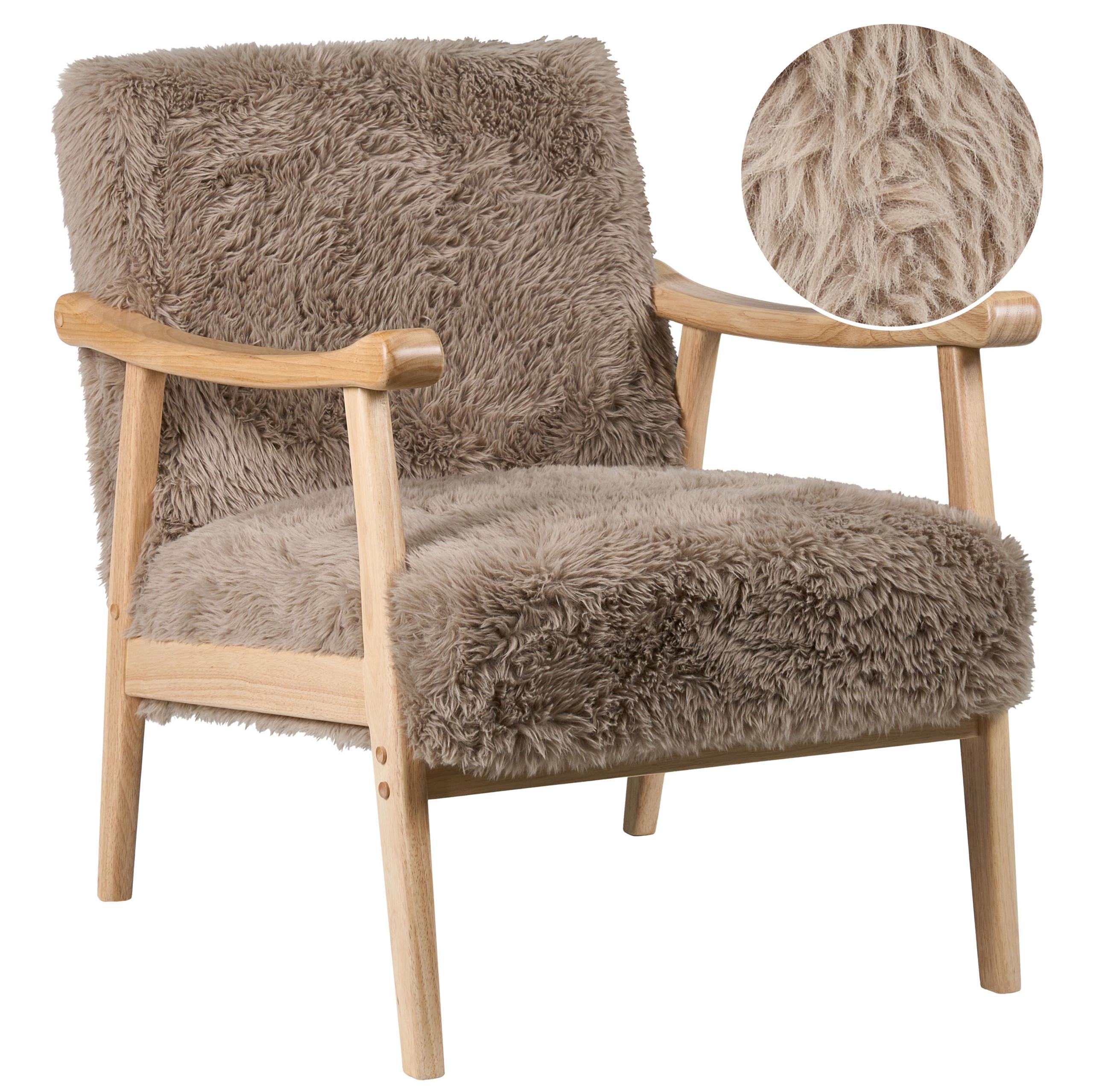 SESSEL Taupe Leknes - Taupe/Braun, Kunststoff (66/79/74cm) - Beliani