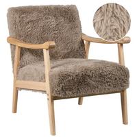 SESSEL Taupe Leknes - Taupe/Braun, Kunststoff (66/79/74cm) - Beliani