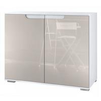 KOMMODE Sylt Sandgrau Hochglanz - Sandfarben, Holzwerkstoff (92.5/75.5/35cm) - Vladon